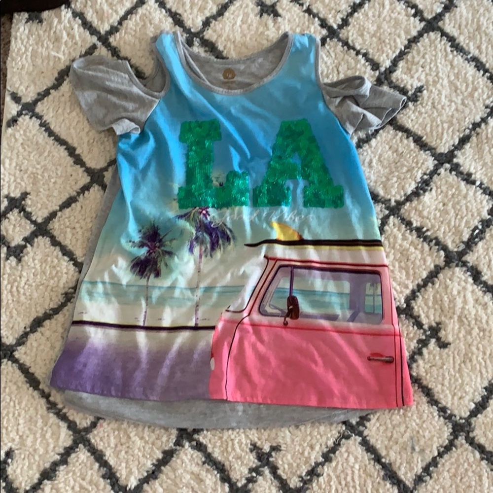 Beach print LA tank